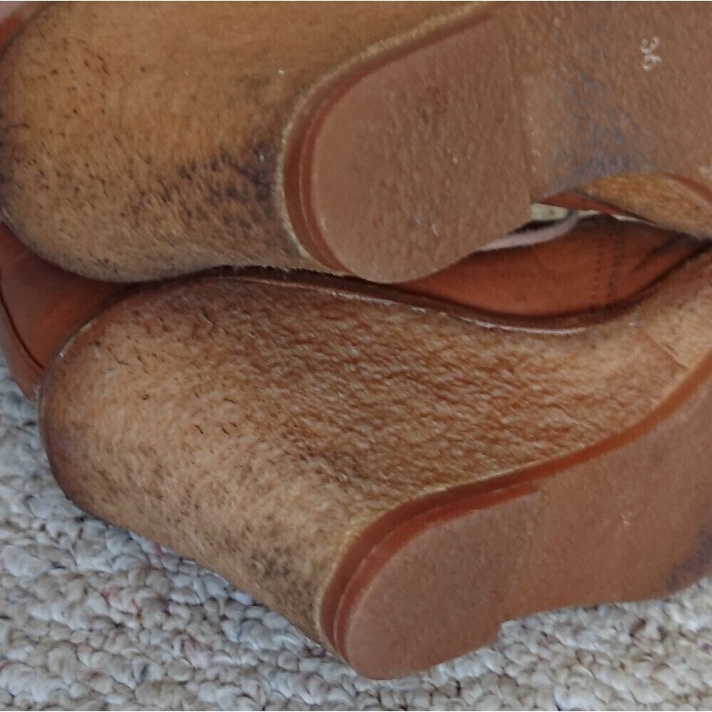 MARC BY MARC JACOBS Brown Tan Calf Leather Wedge oxford ankle Boots size 6 - Picture 13 of 16